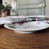 10 porcelain dessert plates with floral pattern