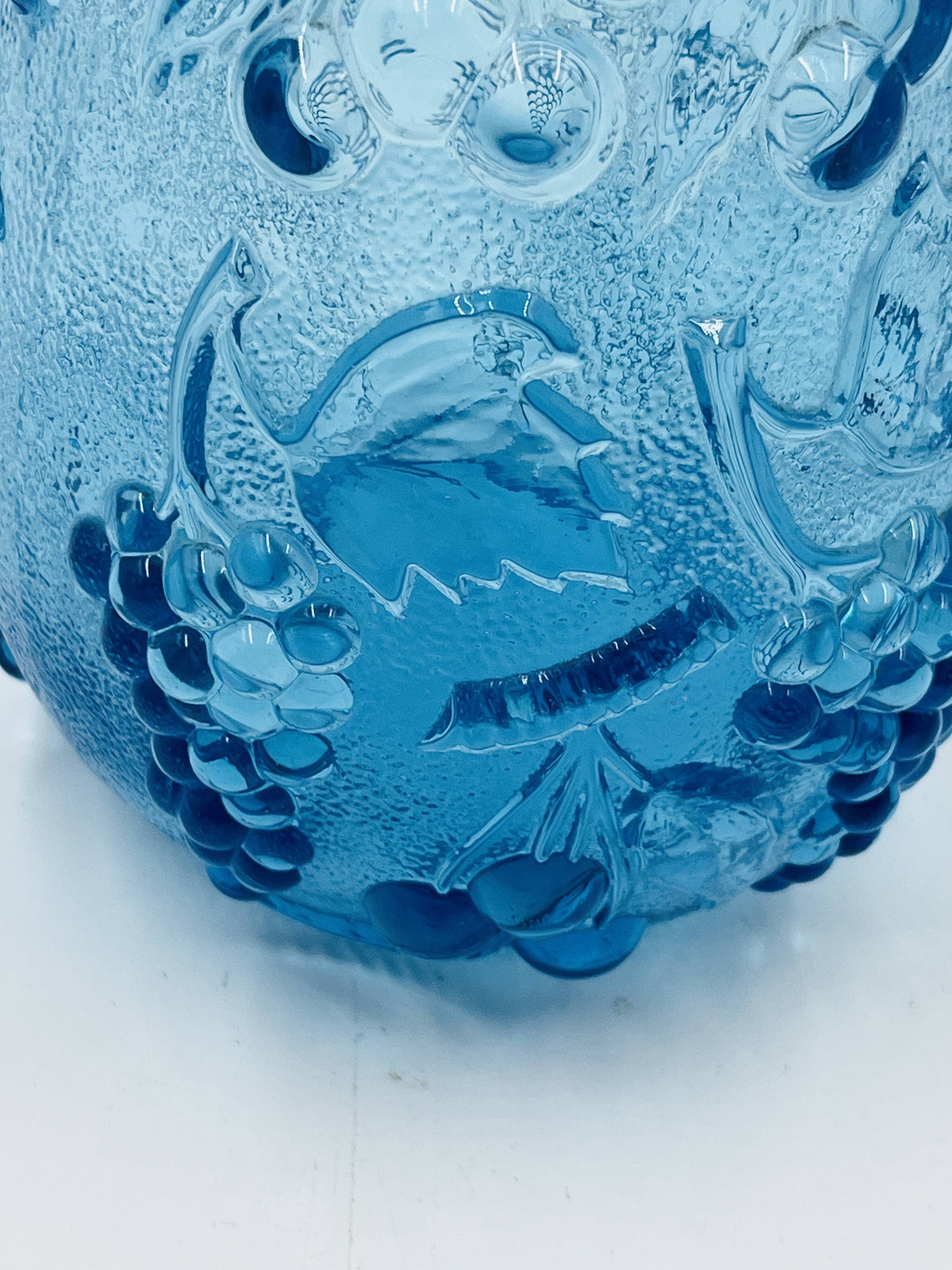 Grande bouteille vintage en verre bleu d'Empoli