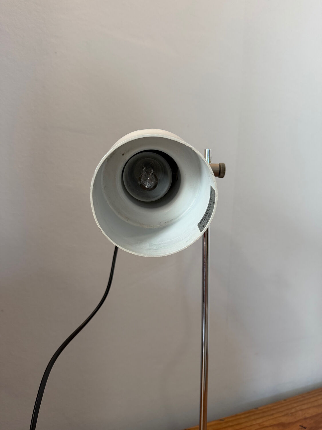 White aluminium designer table lamp made in Germany vintage
