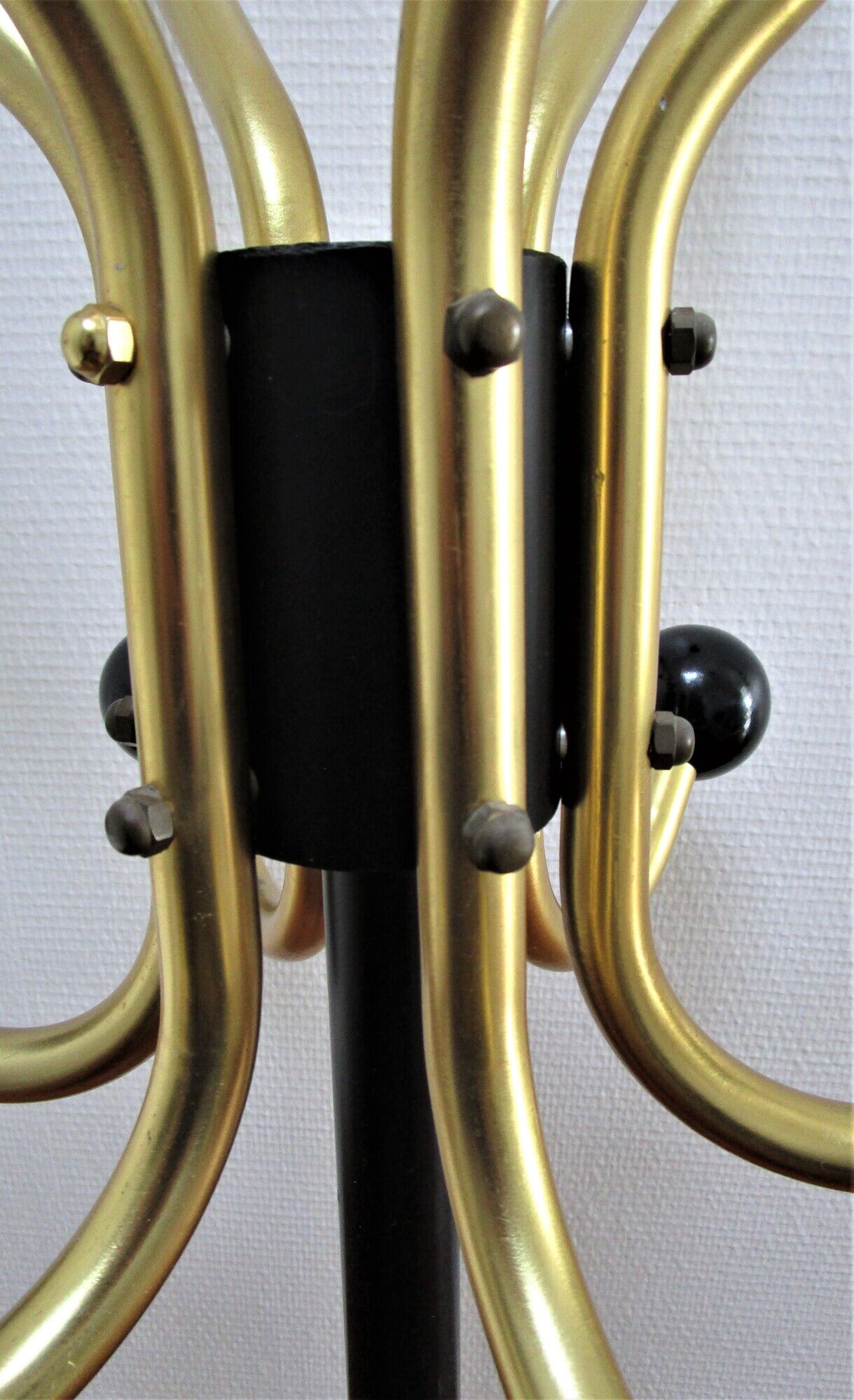 Bistro candracking bistro black metal and gold vintage wood balls