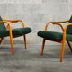 Pair of green armchairs by Antonin Suman for Ton Bystrice (Thonet) year 1960