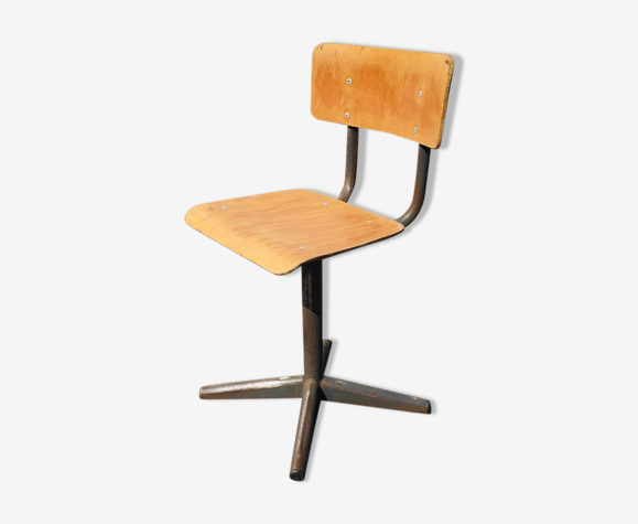 Chaise d'école type industriel, vintage 60s