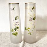 Paire de vases anciens  en pâte de verre