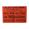 Poster "Inauguration Holiday Hall" - Pujols-sur-Ciron - 1935