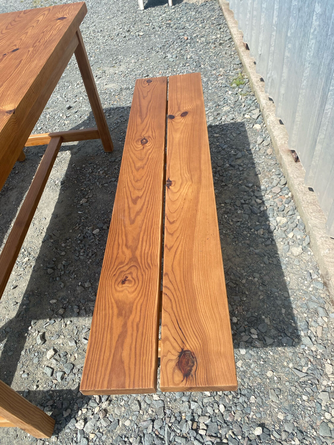 Table and benches by Pierre Begué