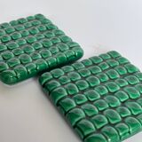 Set of 2 ceramic bottle coasters
