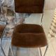 Set of 4 chairs chrome and suede 70s