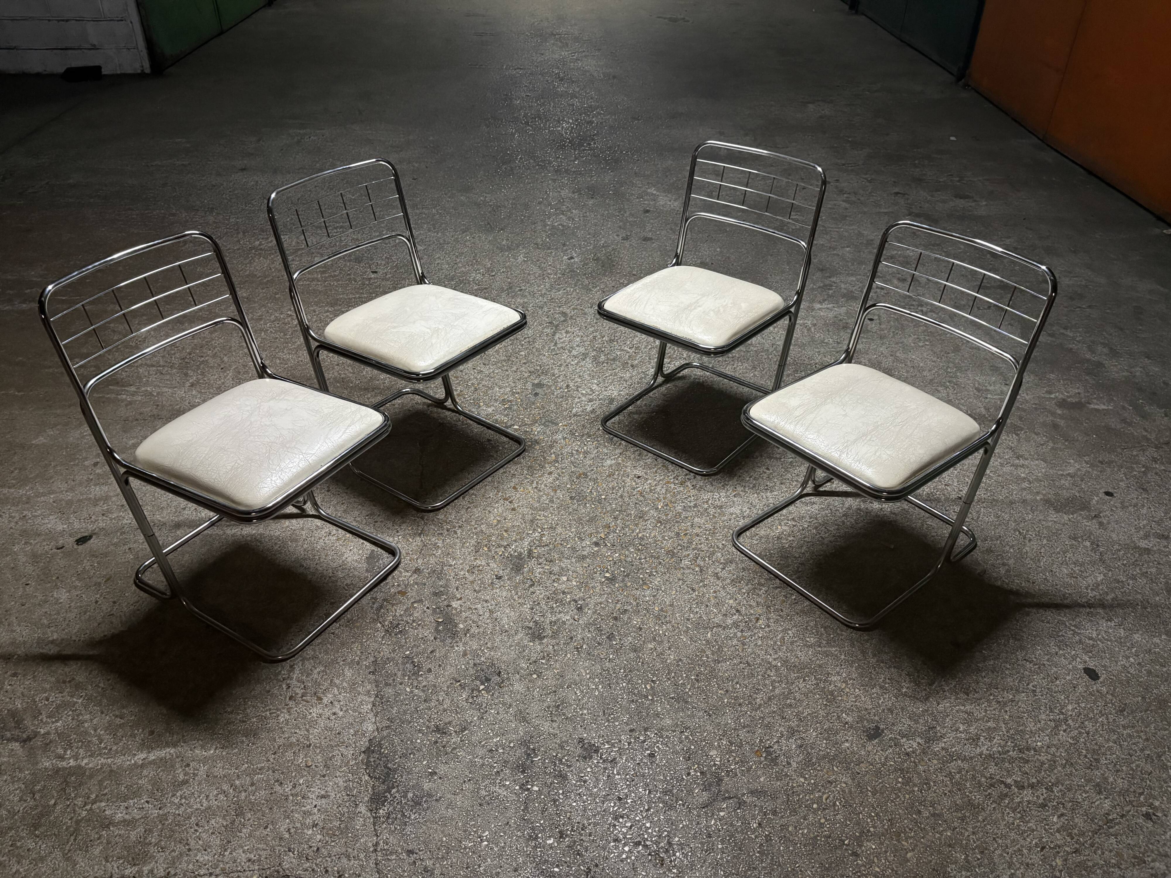 70's chrome chairs