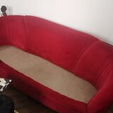 Canapé rouge velours art déco
