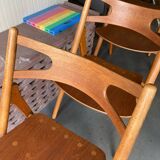 Chaises CH29 Sawbuck par Hans Wegner pour Carl Hansen & Son. Lot de 4