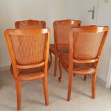Set of 4 wooden and cane chairs in the Regency style