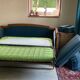 Jean Roche Vintage Wood and Velvet Sofa