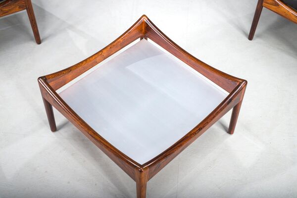 Fauteuils et table basse danoises modernes du milieu du siècle par Kristian Vedel pour Sören Willadsen, années 1960, lot de 3