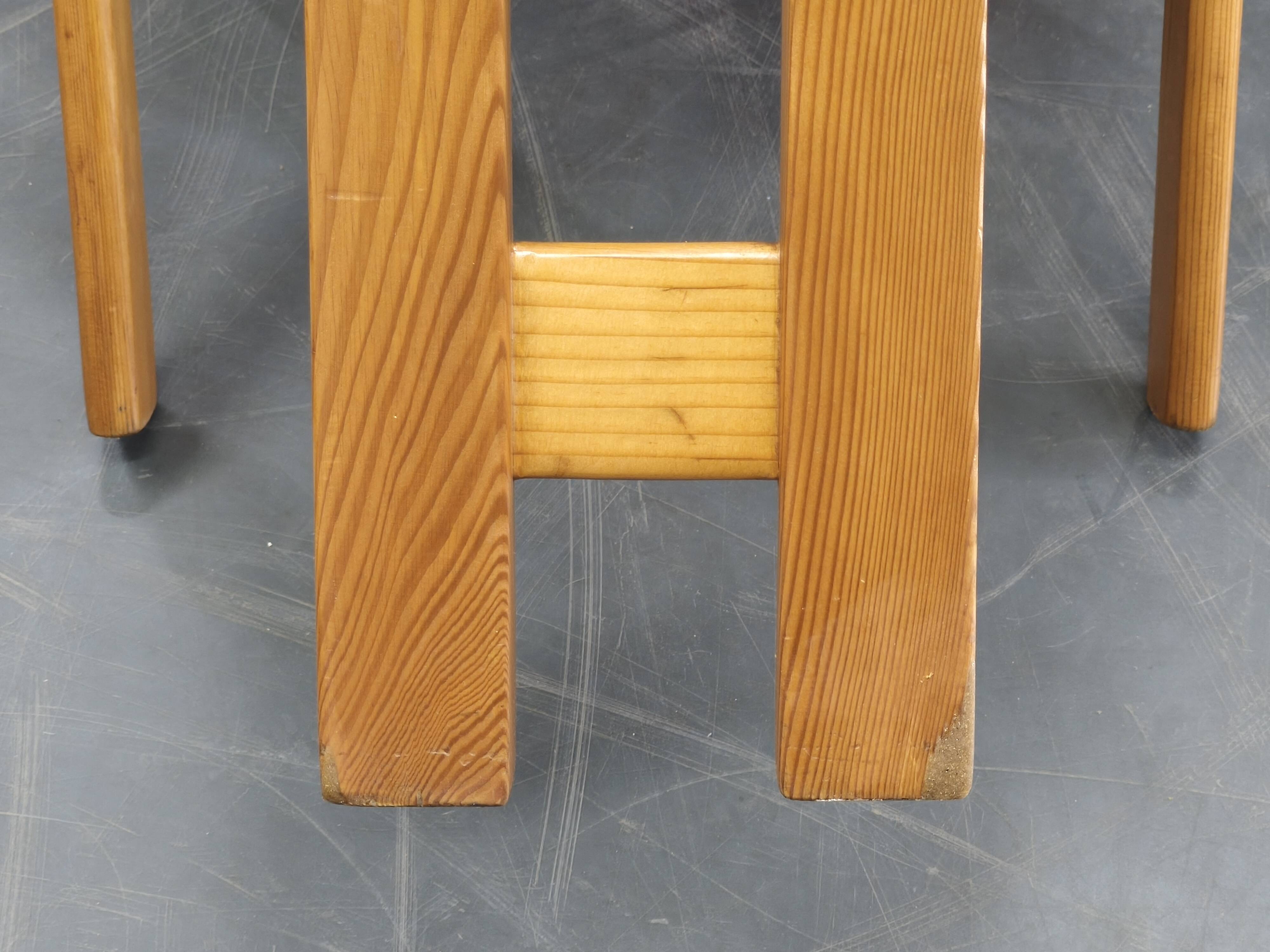 Set of 8 Czech Postmodern Pine Dining Armchairs, 1970s