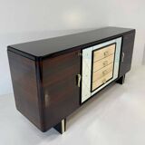 Italian 1940s Art Deco Sideboard in Macassar, Parchment, Attr. Osvaldo Bors