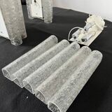 Set of 4 large doria wall lights in glazed glass design from the 60s vintage 3 lights