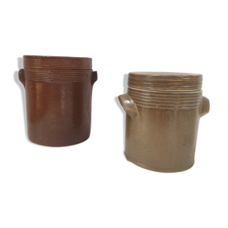 Duo de pots charentais en grès