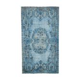 tapis Hand-knotted distressed oriental 1980s 170 cm x 300 cm blue rug