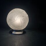 Antique art deco lamp, molded glass globe lamp 1930, France