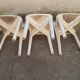Set of 6 chairs sitting painted bentwood 1950s formica