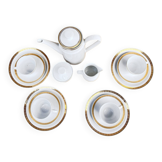 Service à café en porcelaine pour 4 personnes, Ceplitz, Allemagne années 1970.