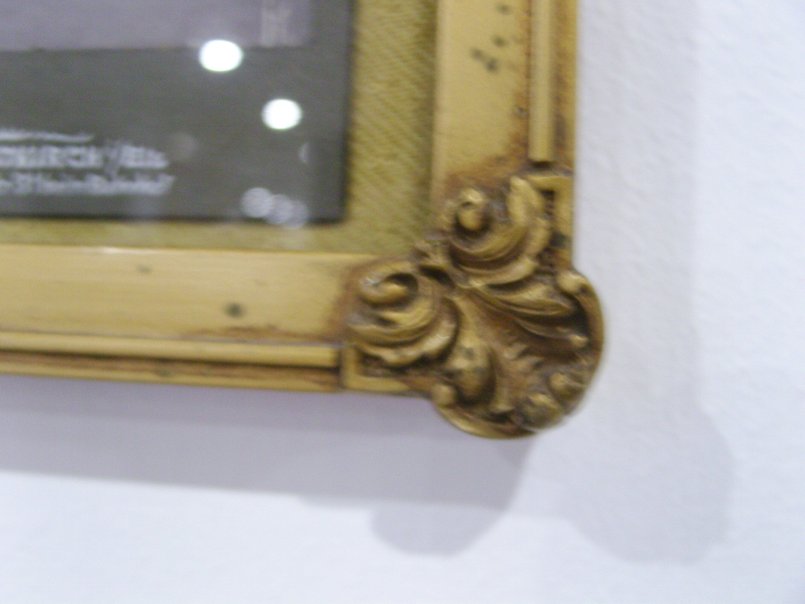 Former Art Deco photo frame with children's photo and wooden horse