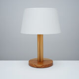 Lampe de table en bois à fut trilobé circa 1970