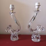 Two feet of lamp forming Daum crystal, circa 1960