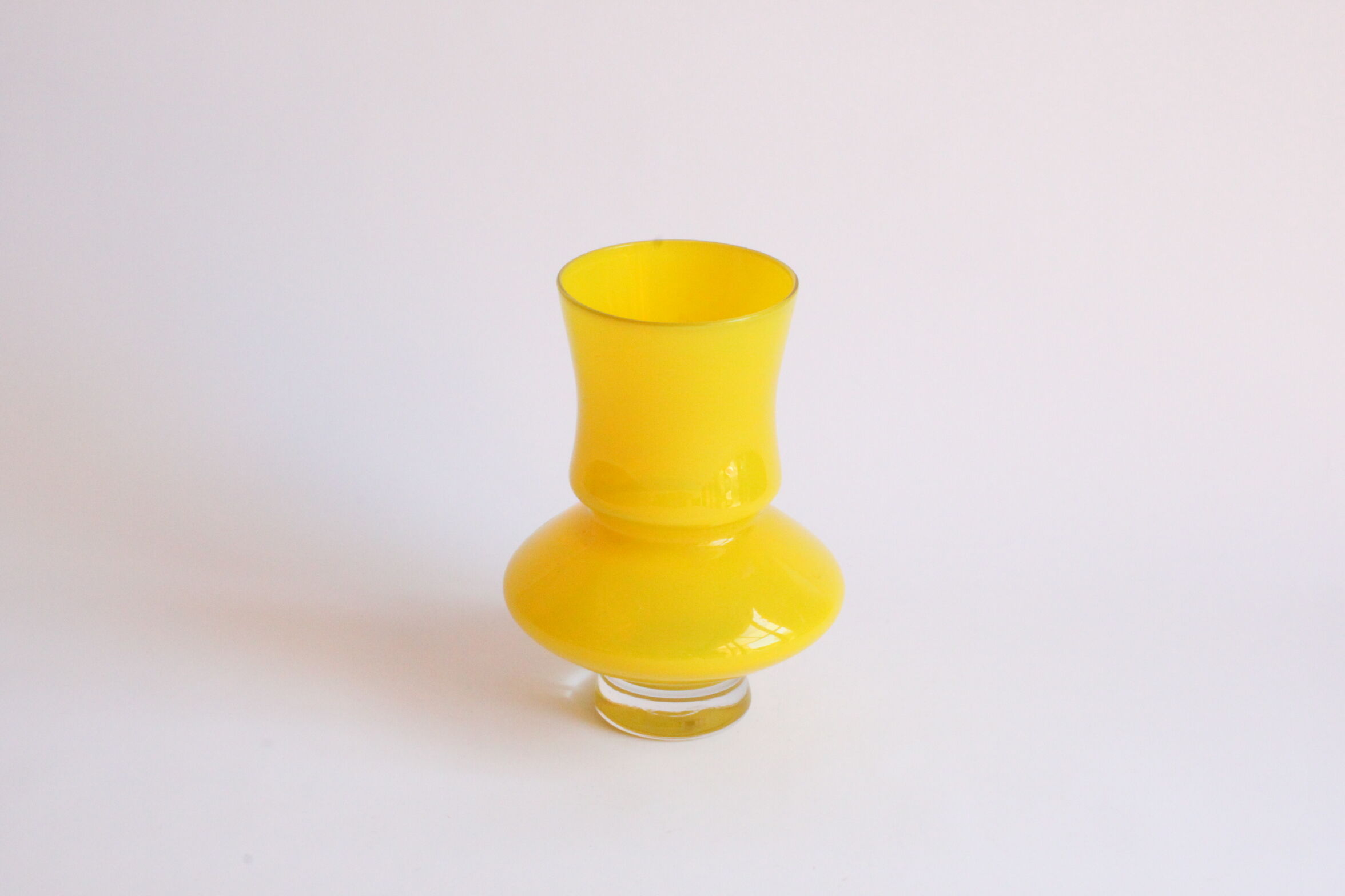 Space age yellow vase by Bo Borgstrom for Aseda Sweden 1960s
