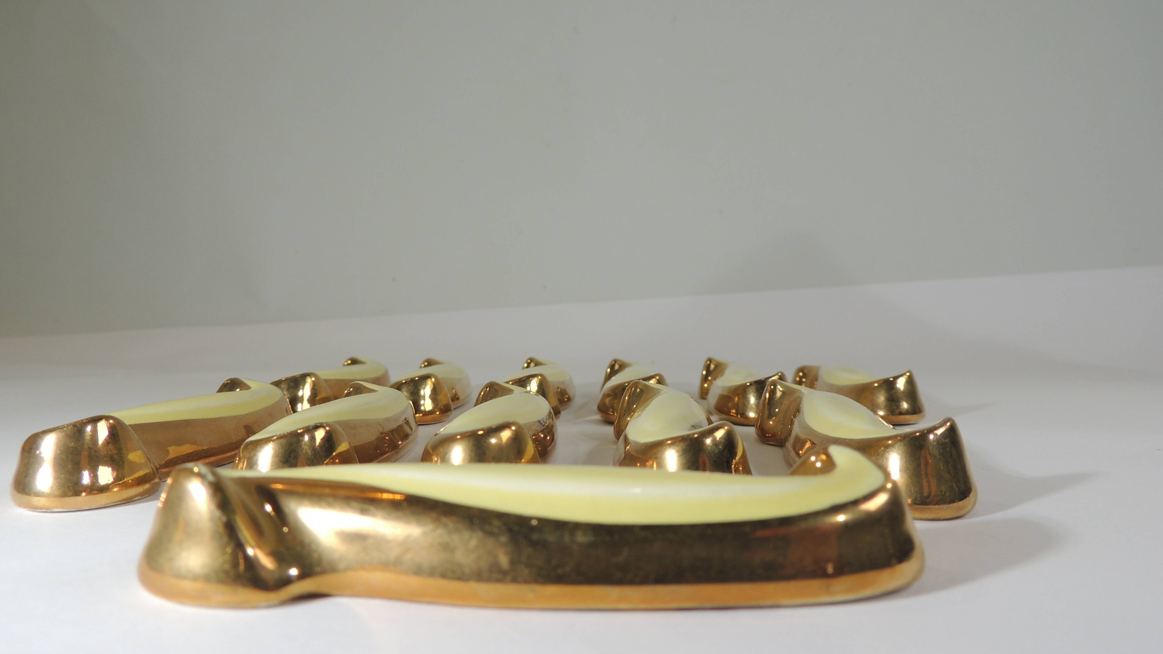 set of 12 Ceramic Knife Holders / vintage art deco