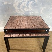 Tables gigognes en cuivre par Herbert Hirche pour Rosenthal, Allemagne, années 1970