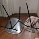 Pair of tulip chairs Pierre Guariche aluminum 1950 type barrel