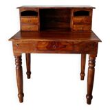 Solid walnut stepped desk