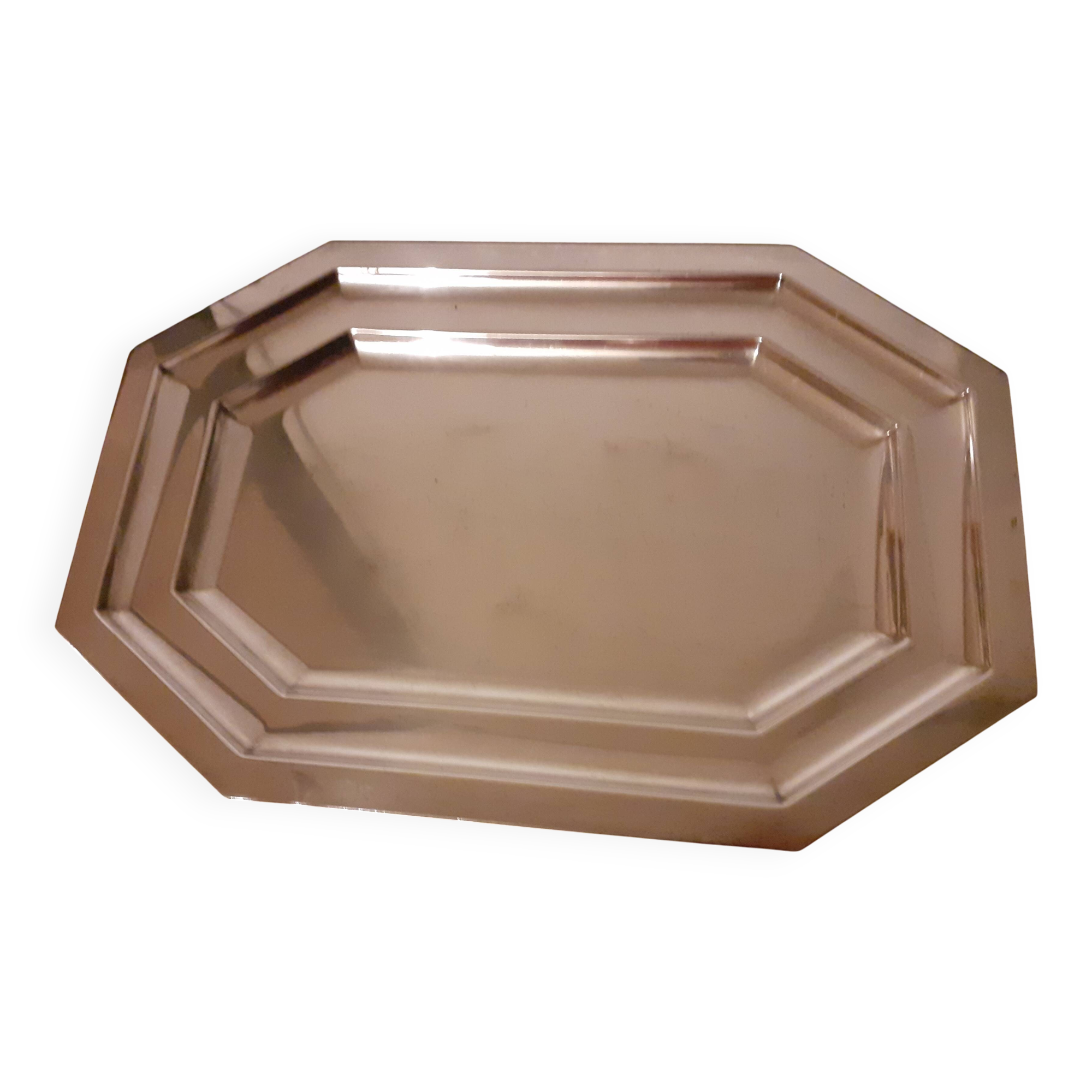 Silver metal tray 41 cm x 28 cm