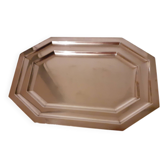 Silver metal tray 41 cm x 28 cm