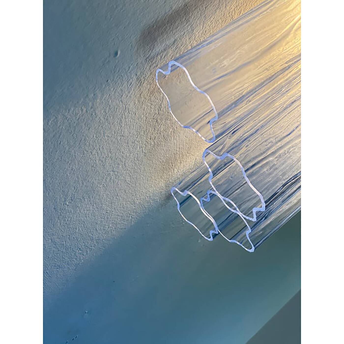 Contemporary Light-Blue “Tronchi”Murano Glass Wall Sconces in Venini Style - a Pair