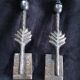 Rare Unique Pair of Bronze Wall Lights with Leaf Design by Lucien Gau Folio