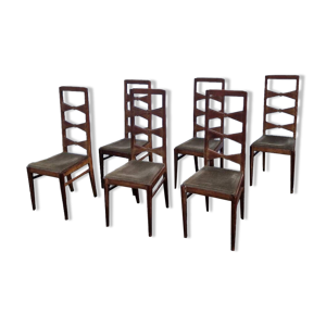Suite de 6 chaises modernistes - massif