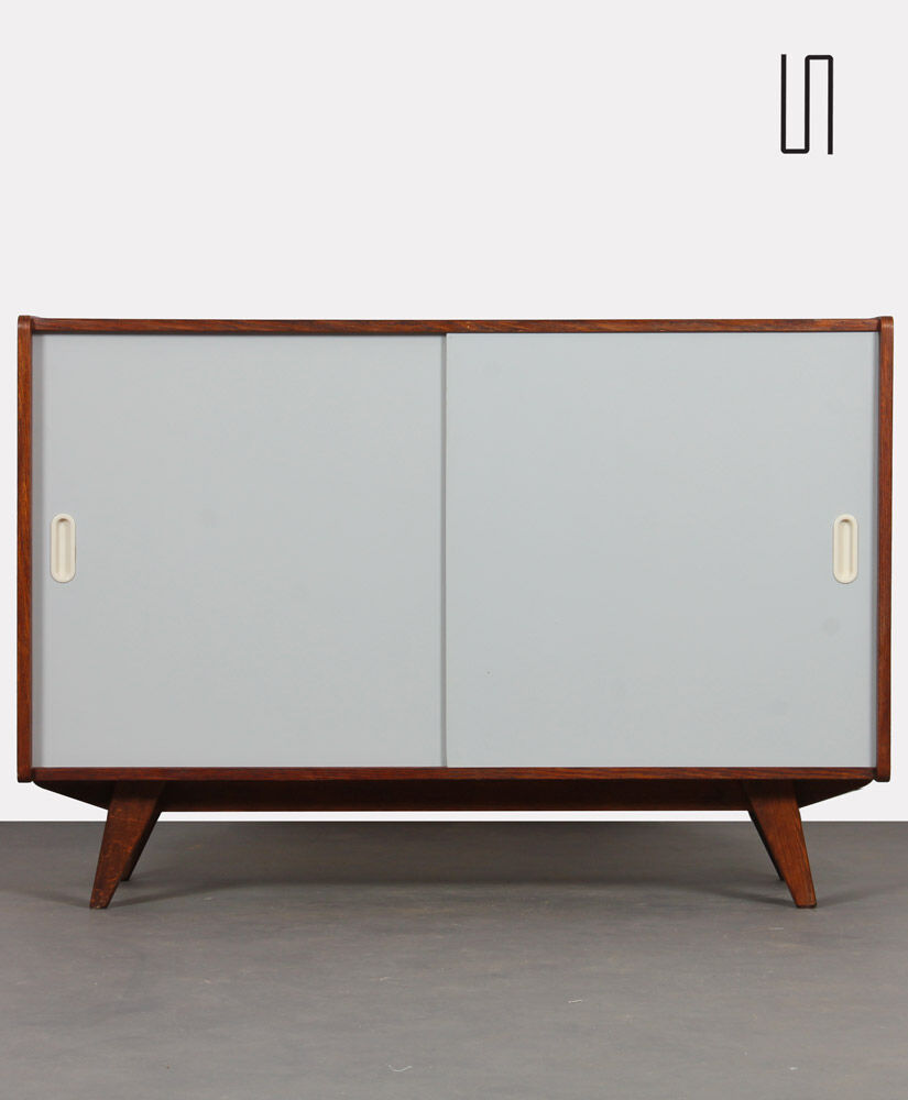 Vintage dark oak chest of drawers by Jiri Jiroutek, model U-452, 1960