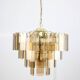 Lustre Veca vintage : suspension italienne en verre fumé et laiton des années 1970
