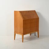 Secrétaire en orme scandinave et bois de bouleau, années 1950