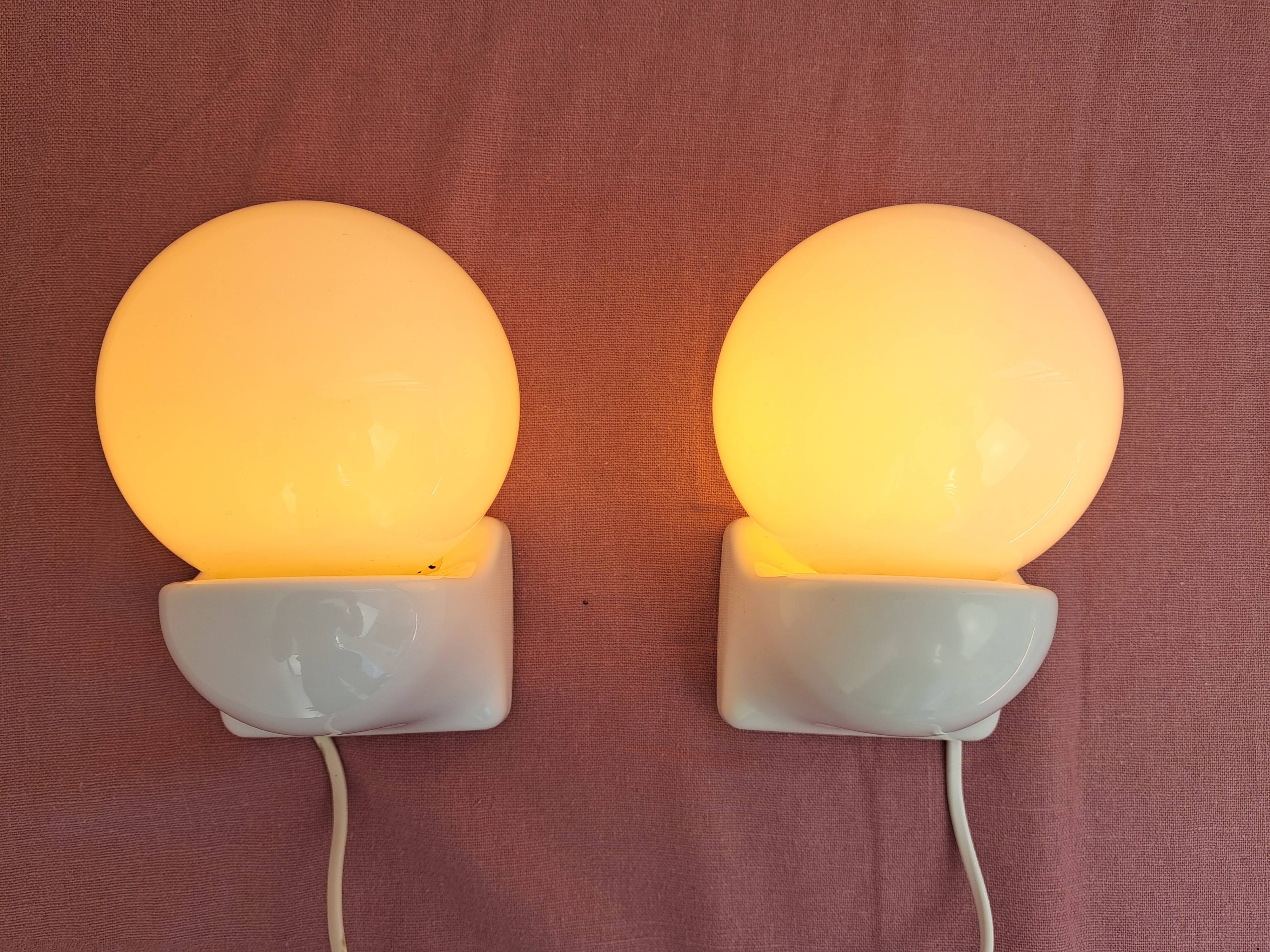 Pair of Syla night light or bathroom design space age