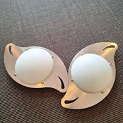 paire appliques 20 eme inox verre opaque