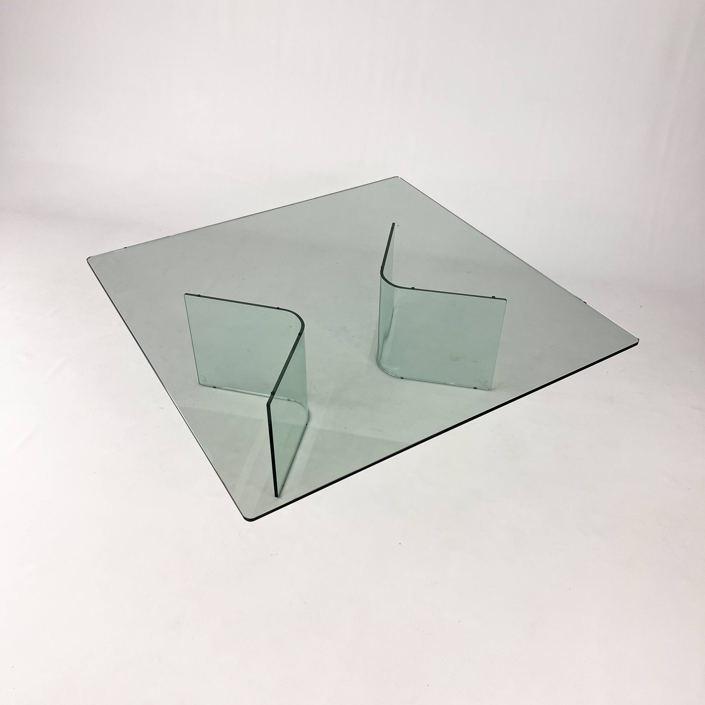 Postmodern Coffee Table of Glass, 1980s