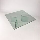 Table Basse Postmoderne en Verre, 1980s