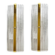 Stylish Gold Diamanted Rectangular Murano Glass Wall Sconces Two Piece Set