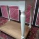 Console in oak painted cream white, natural wood trays
