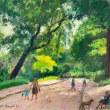 Walk in a park signed dated 1989