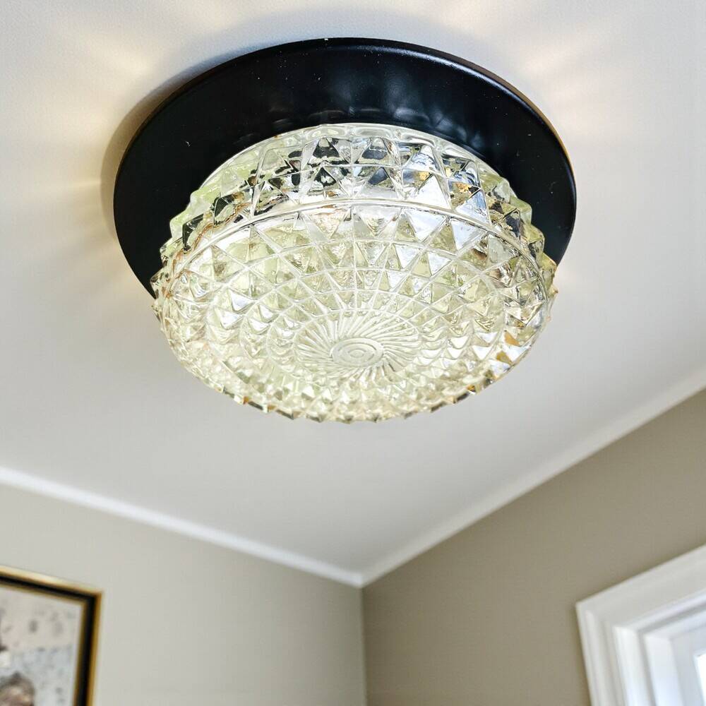Glass flush mount ceiling or wall lamp