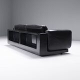 Rare Vintage Gradual lounge sofa in black leather by Cini Boeri for Knoll